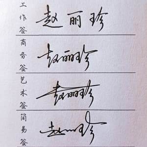 限时低价人工手写签名设计工作商务艺术简易四选一风格一图一视频