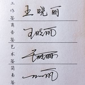 工作商务艺术简易四种风格+四个带讲解书写视频套餐